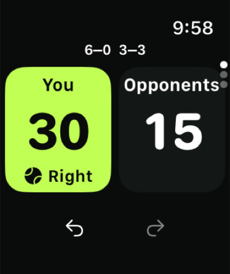 Winner score on Apple Watch